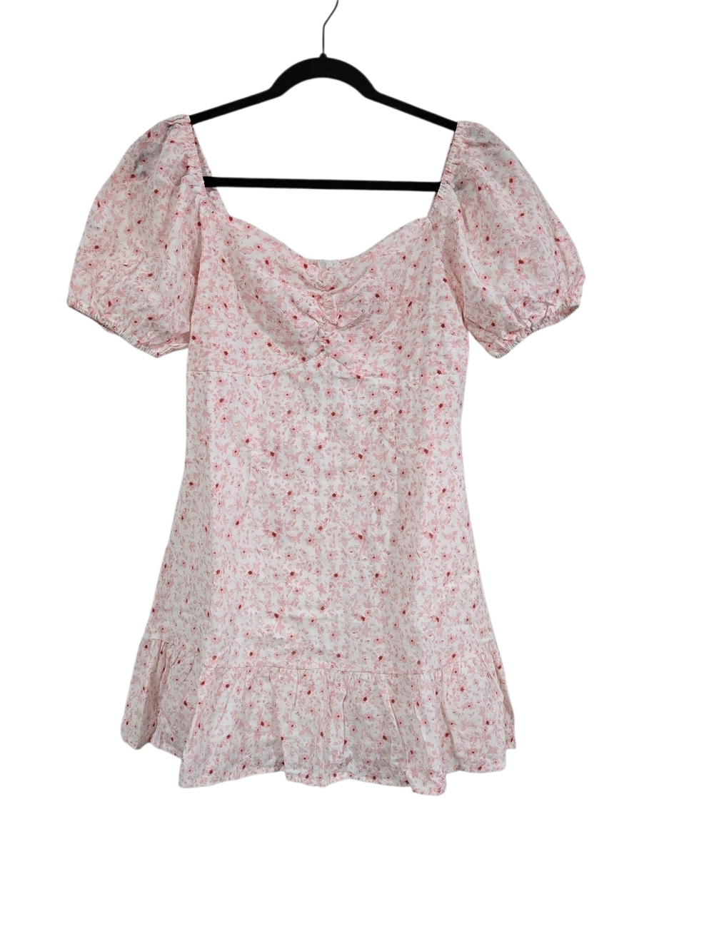 Princess Polly Pink Floral Puff Sleeve Mini Dress Cottagecore Coquette 8 New